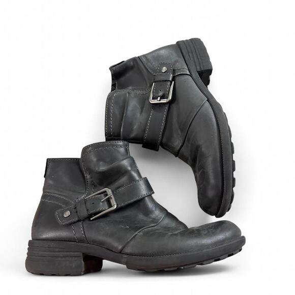 Earth Originals Hand Made Black Buckled Paloma Ankle Boots Size 8 1/2 Women - Picture 1 of 6